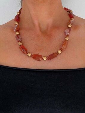 Vintage Carnelian Beaded Necklace